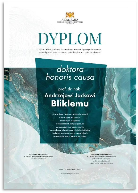 Prof. AndrzejBlikle - doktor honoris causa AEH w Wwie